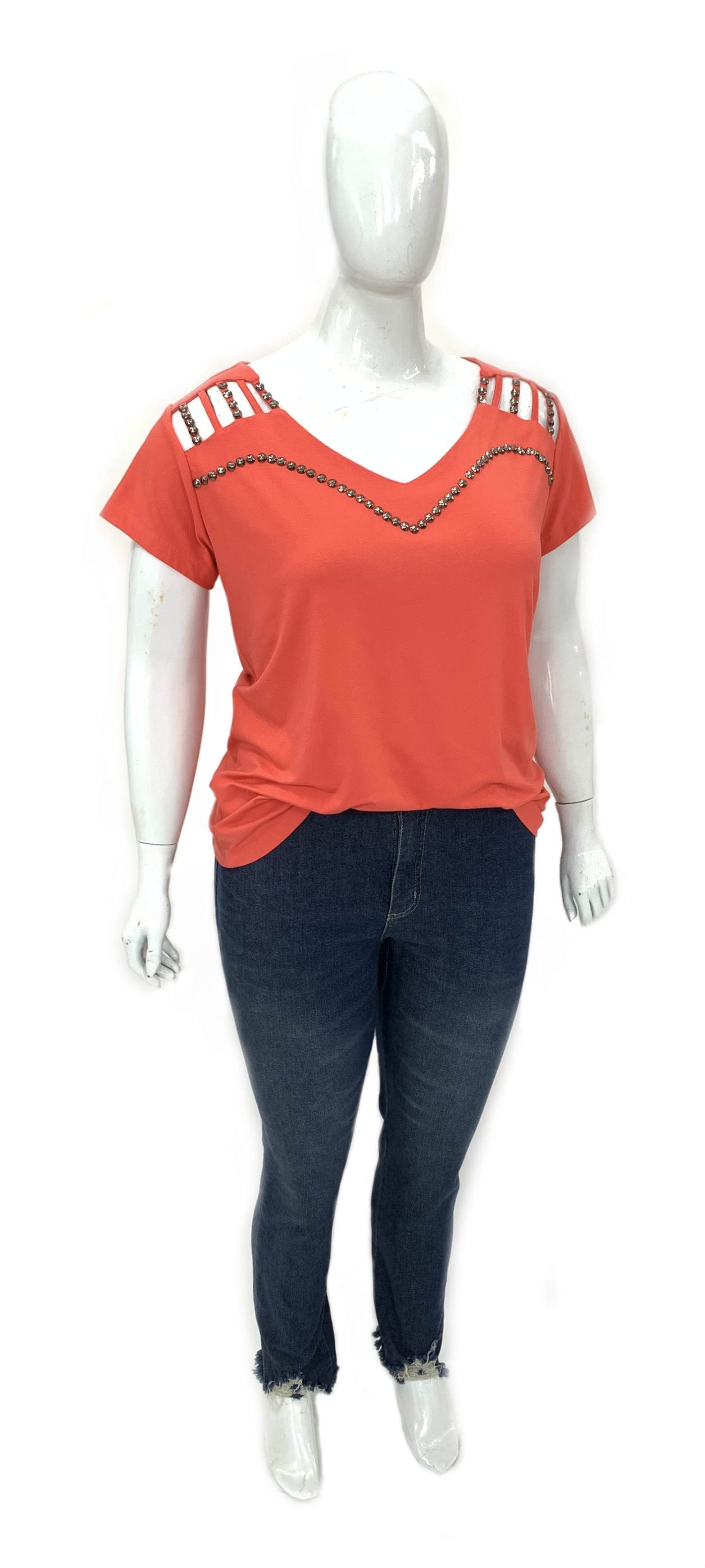 Blusa Plus Size ViscoLycra Ref 09992 / Cala Plus Size Jeans Ref 09991