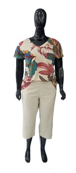 Capri Plus Size de Linho Ref 03236