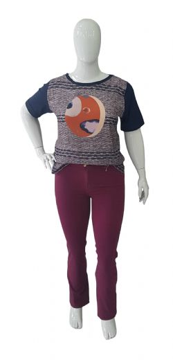 Blusa Plus Size de Crepe Ref 03287