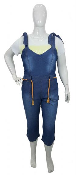 Jardineira Jeans Plus Size Ref 03131